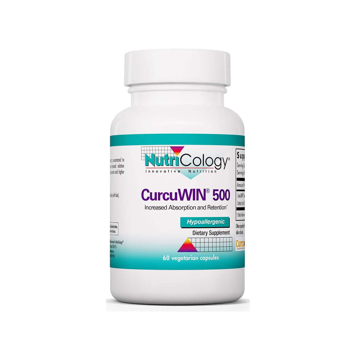 Nutricology CurcuWIN 500 bottle front label
