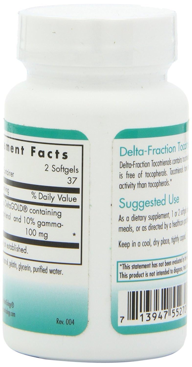 Bottle of Nutricology Delta-Fraction Tocotrienols 75-count