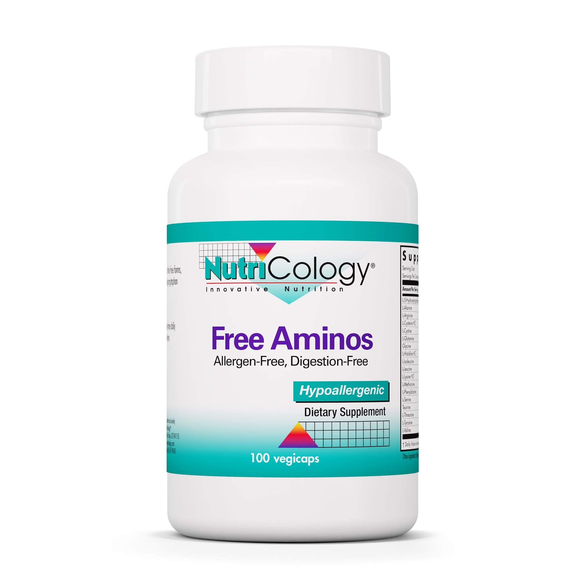 Nutricology Free Aminos supplement bottle on white background