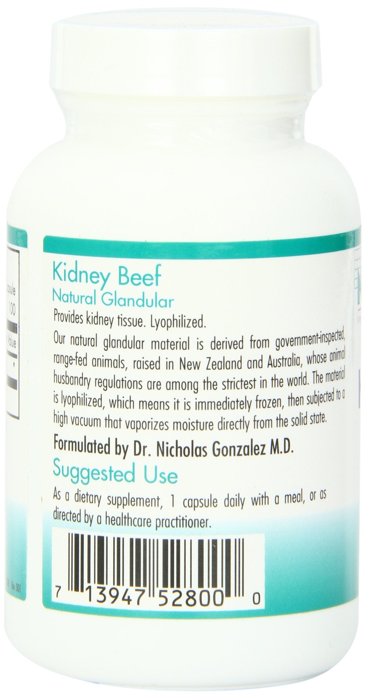 Pack shot of Nutricology kidney beef supplement