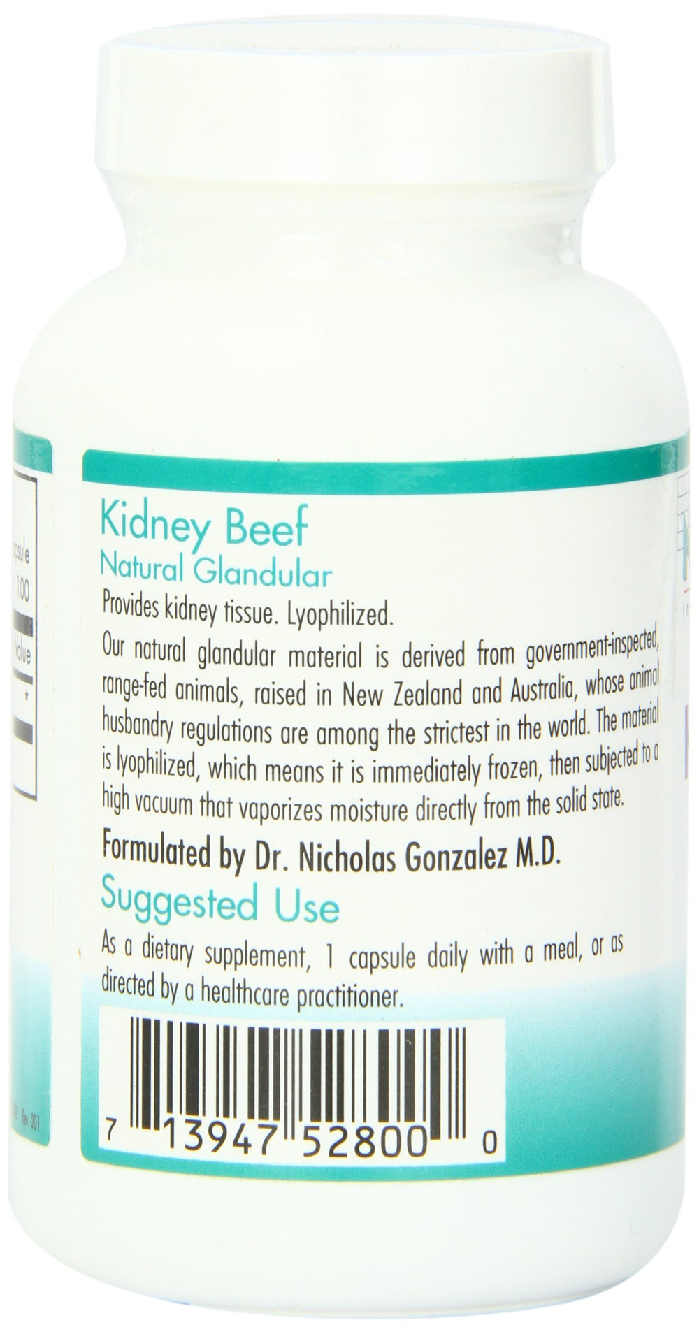 Pack shot of Nutricology kidney beef supplement