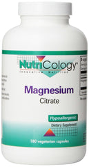 Nutricology Magnesium Citrate bottle label — 180 count (image 1)