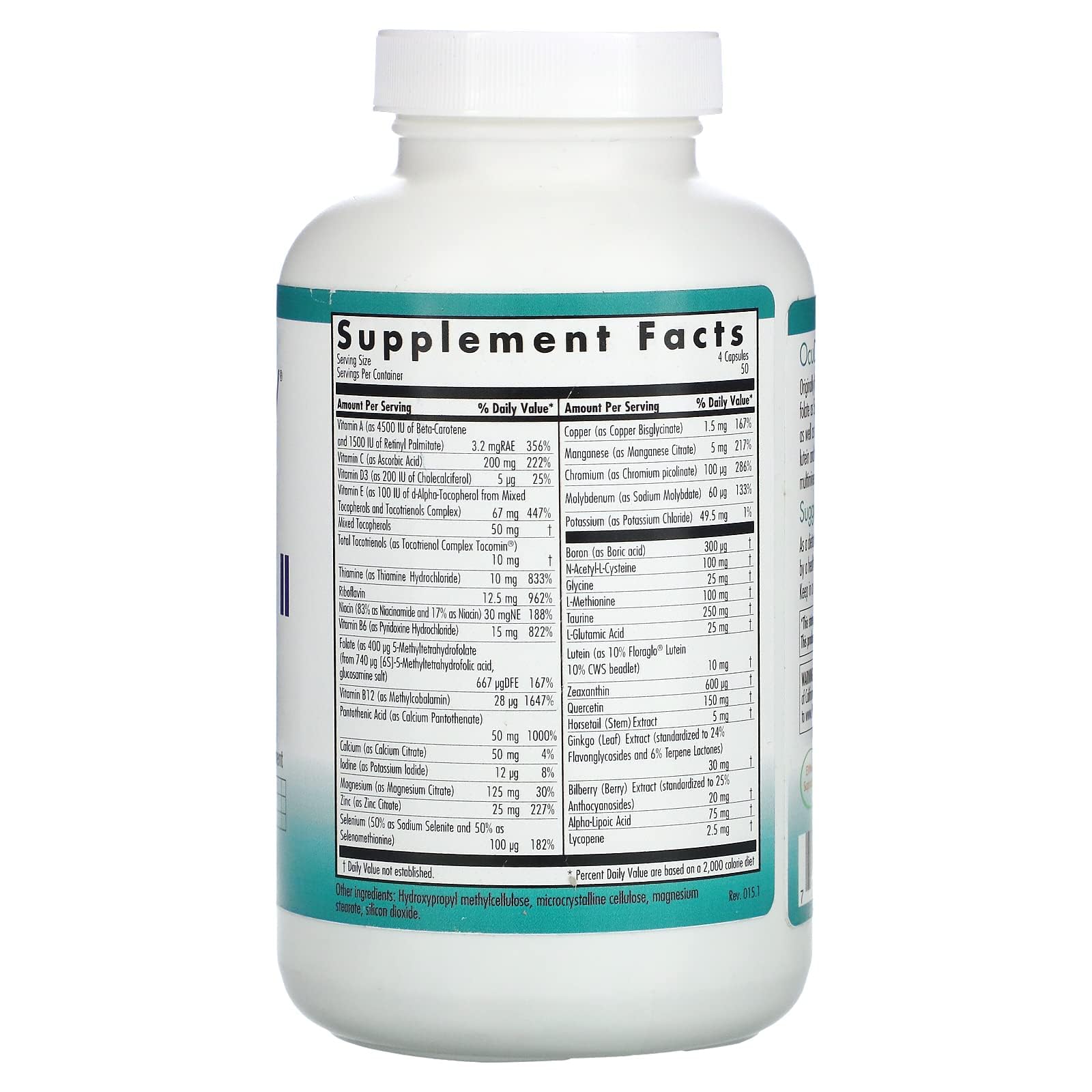 Bottle of Nutricology Ocudyne II Vegicaps with capsules