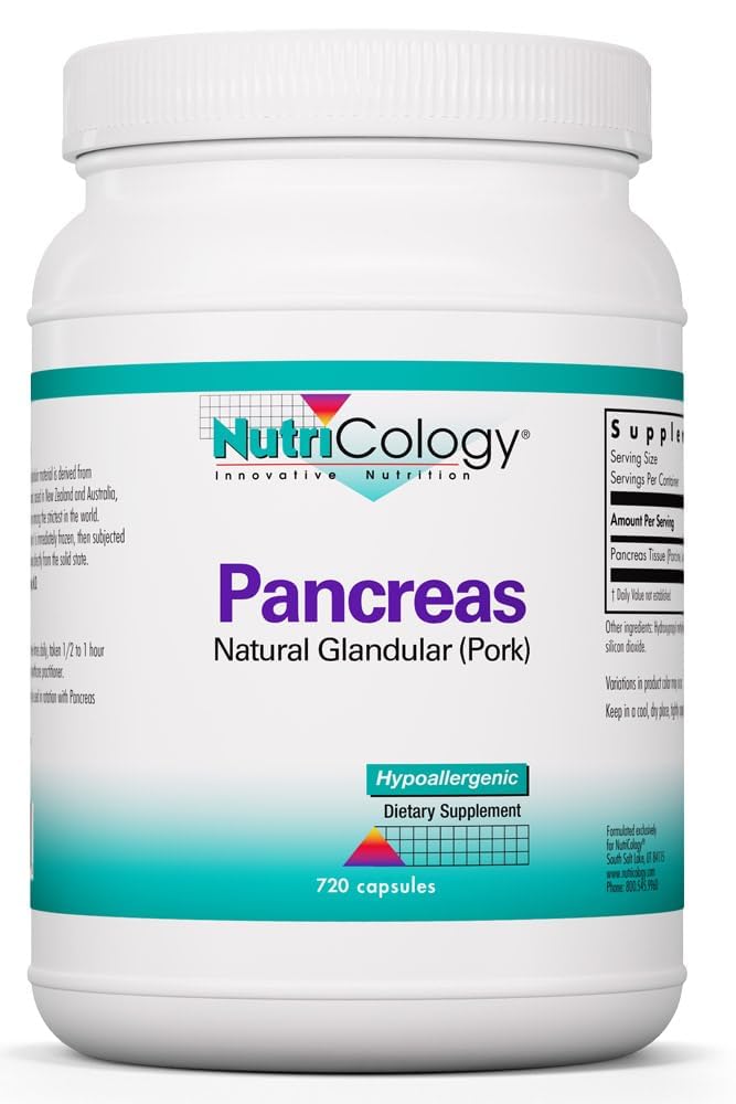 Nutricology Pancreas Dietary Supplement bottle with label