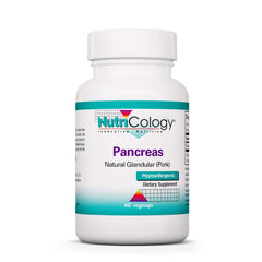 Nutricology Pancreas Pork 425mg supplement bottle label