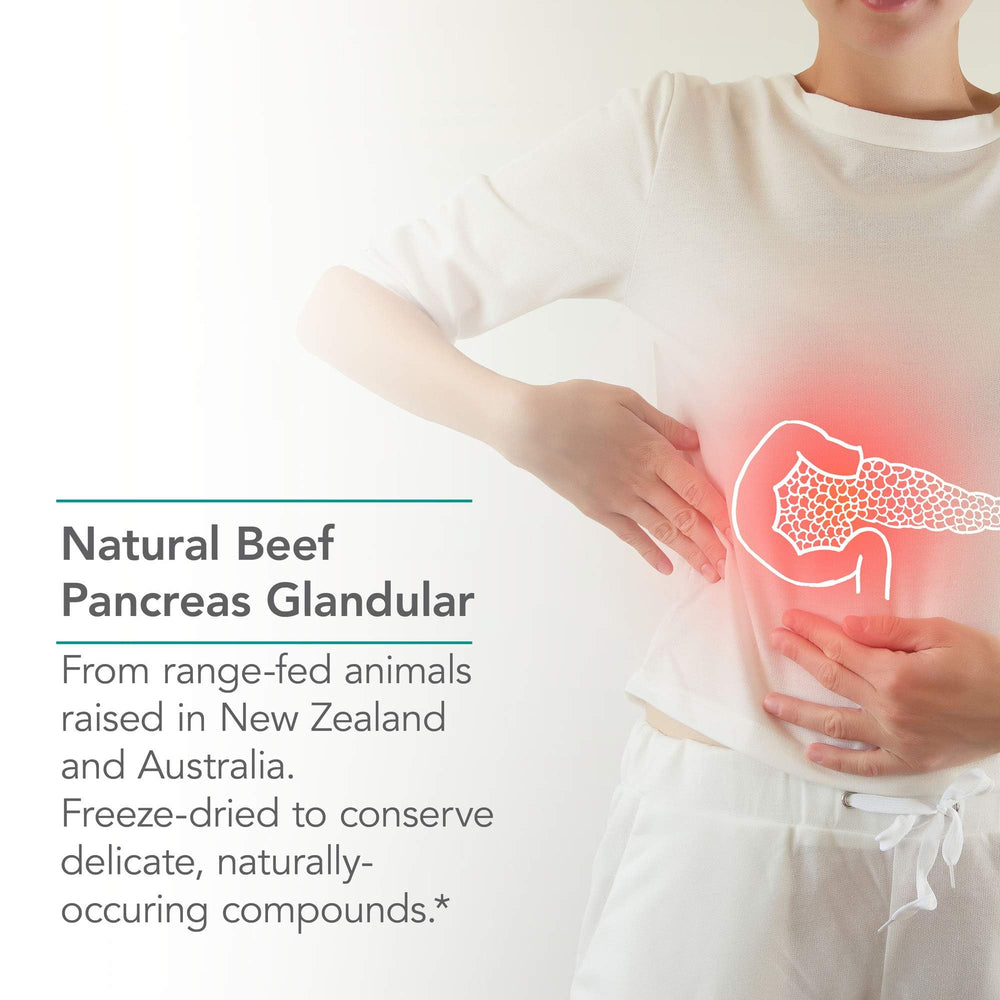 Bottle of Nutricology Pancreas Pork 425mg with 60-count