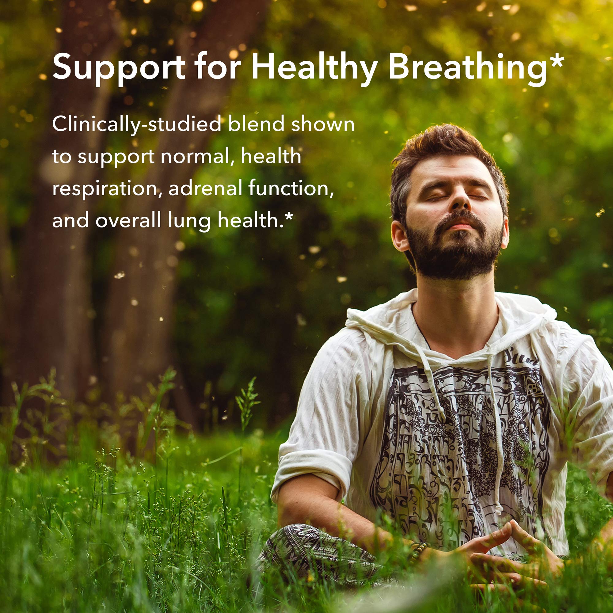 Close-up of PhytoCort capsules for lung health