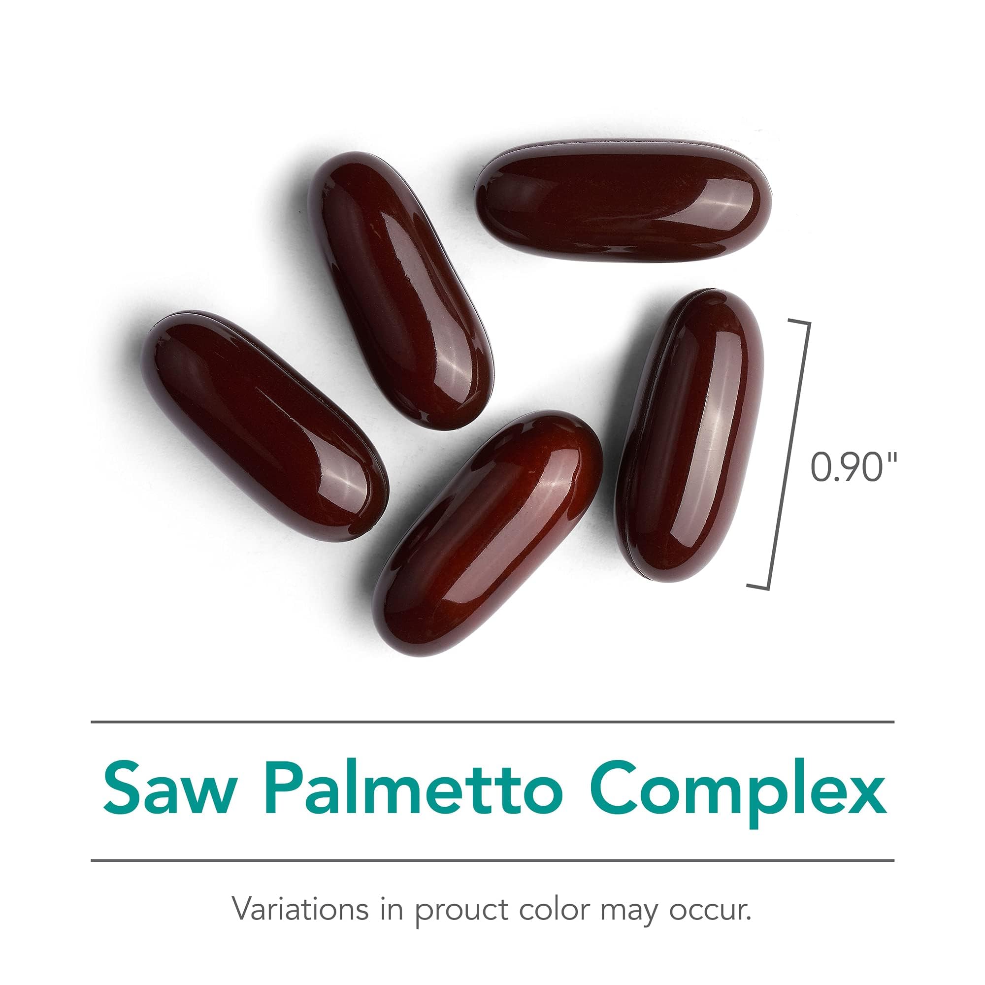 Ingredients panel for Nutricology Saw Palmetto Complex Softgels