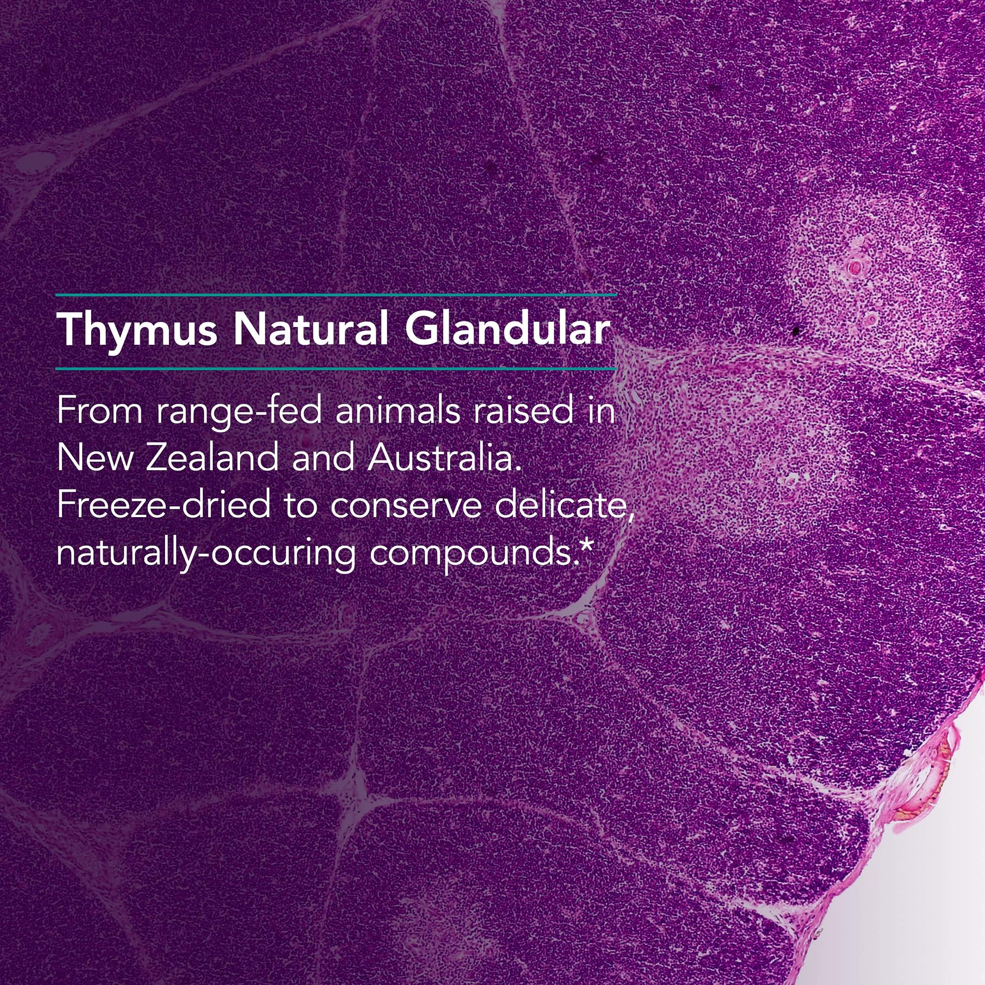 Ovine thymus glandular sourced from range-fed animals in Australia and New Zealand