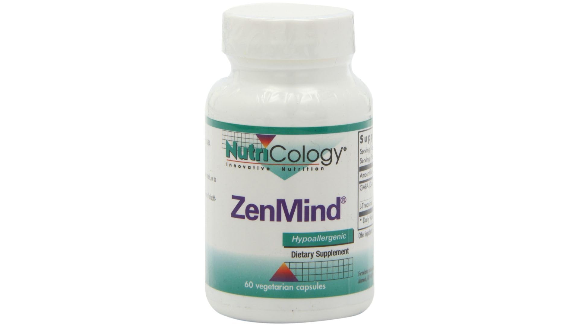Nutricology ZenMind bottle with 60 vegetarian capsules