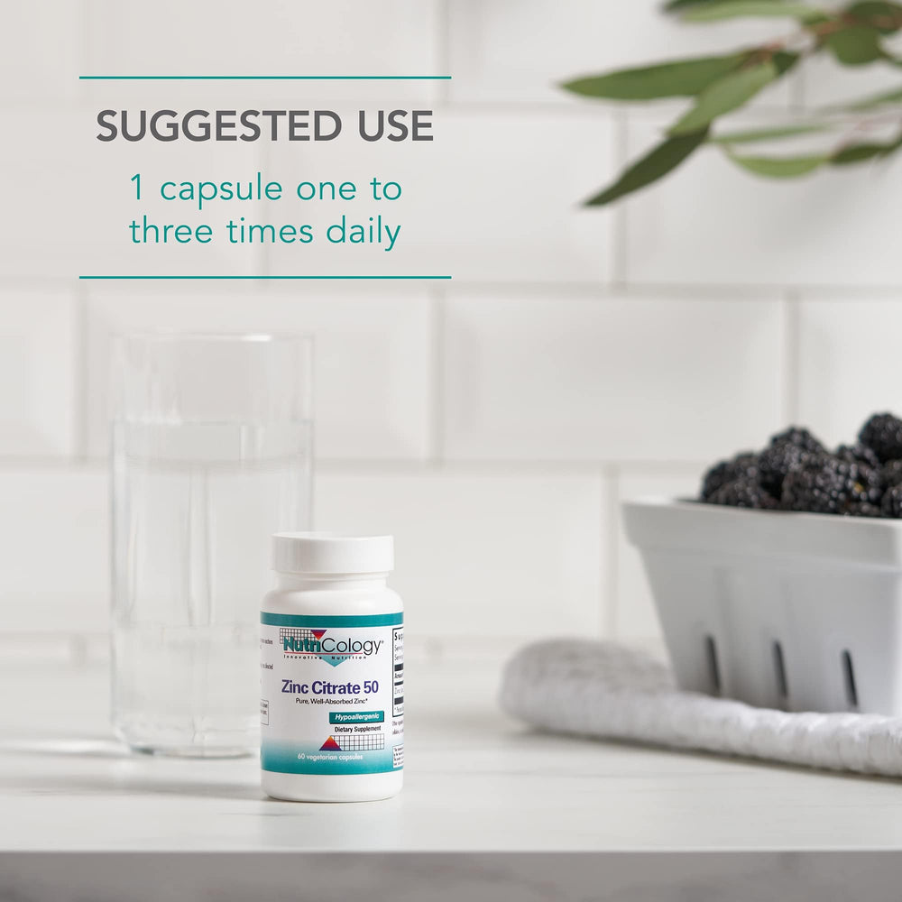 Assortment of Nutricology Zinc Citrate 50mg capsules