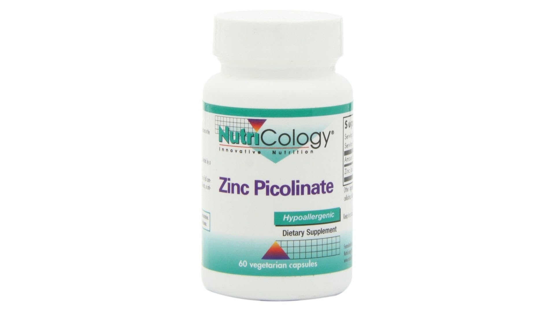 Nutricology Zinc Picolinate 60-count bottle front view