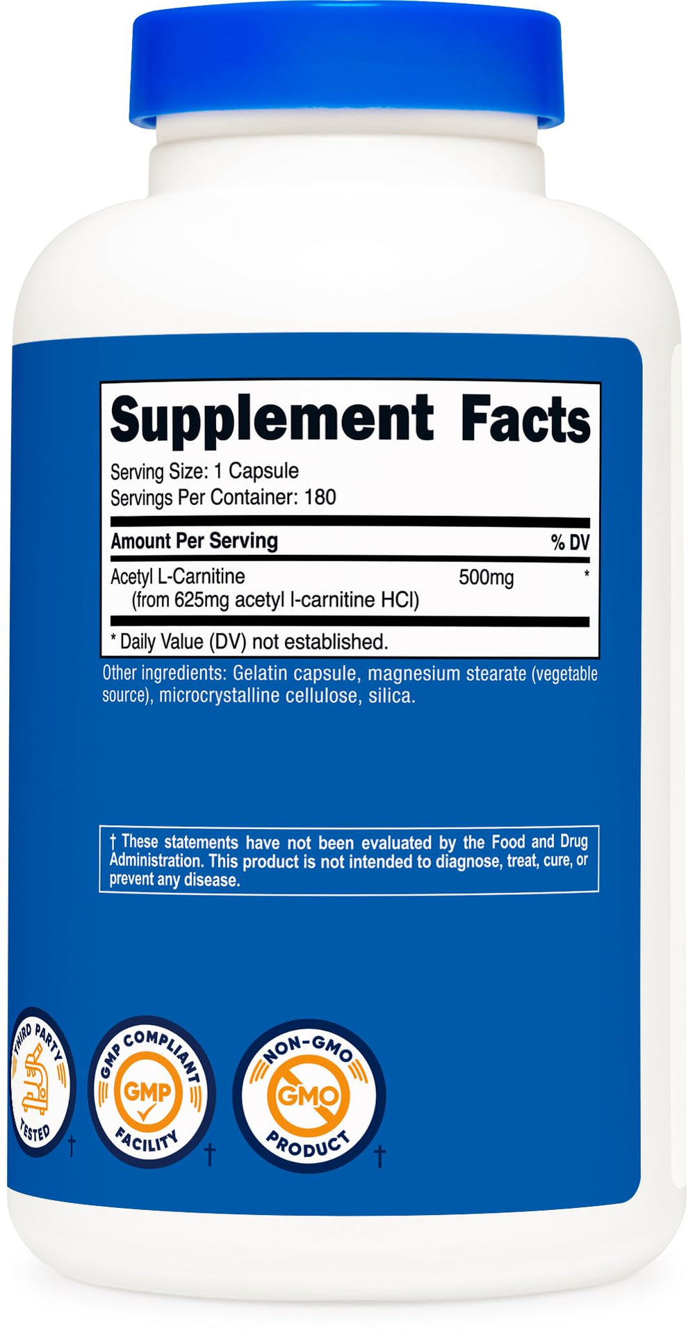 Packaging image of Nutricost Acetyl L-Carnitine 500mg