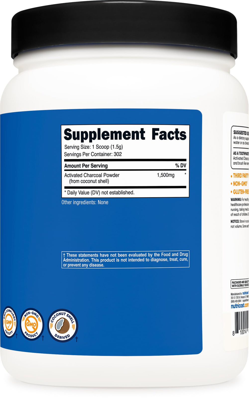 Used as facemask and odor control with activated charcoal powder