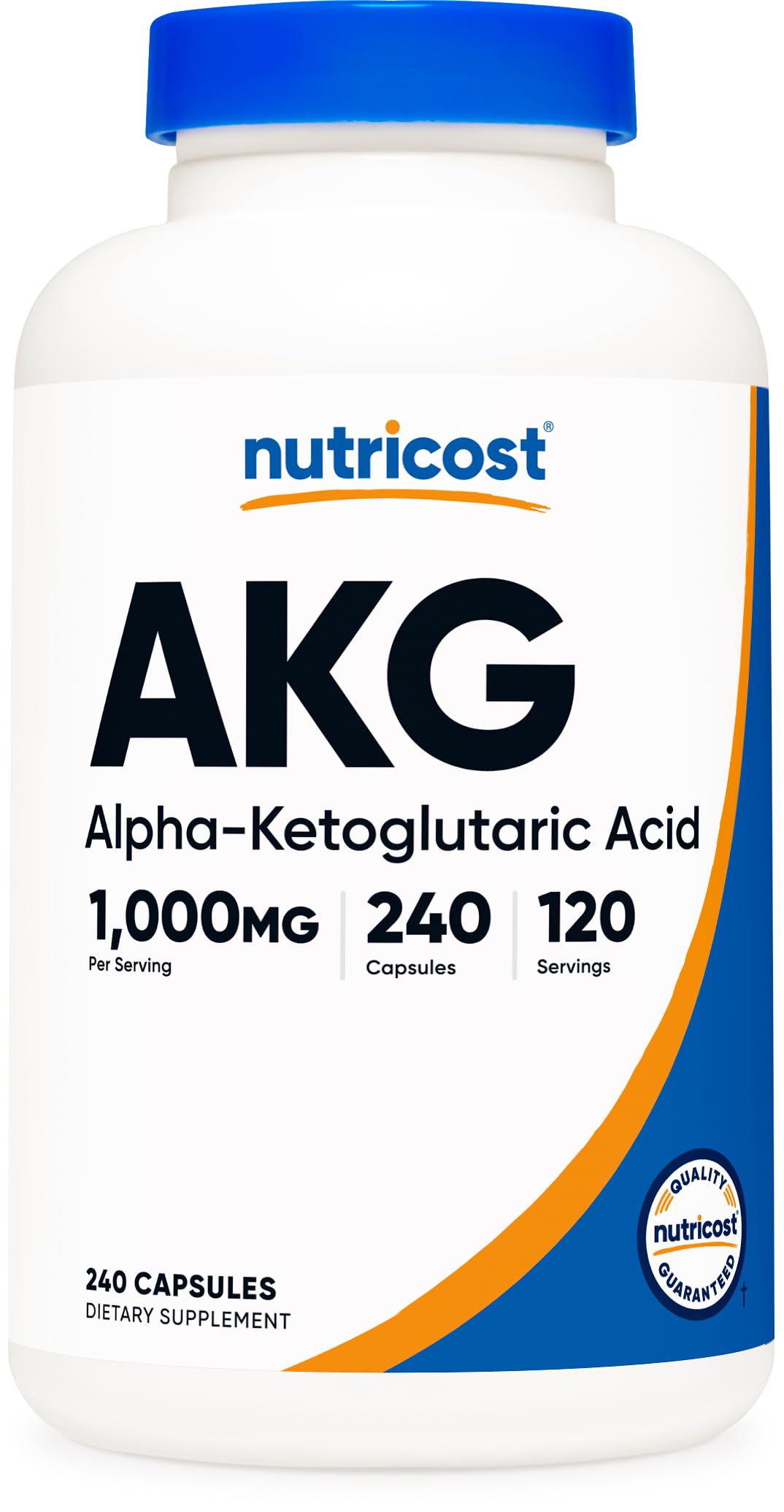 Nutricost AKG Alpha Ketoglutaric Acid bottle with 240 capsules