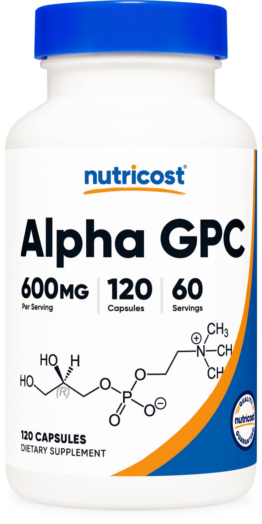 Nutricost Alpha GPC 600mg bottle front label