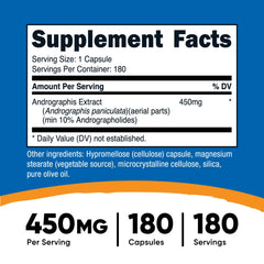 Front view of Nutricost Andrographis Extract 450mg bottle
