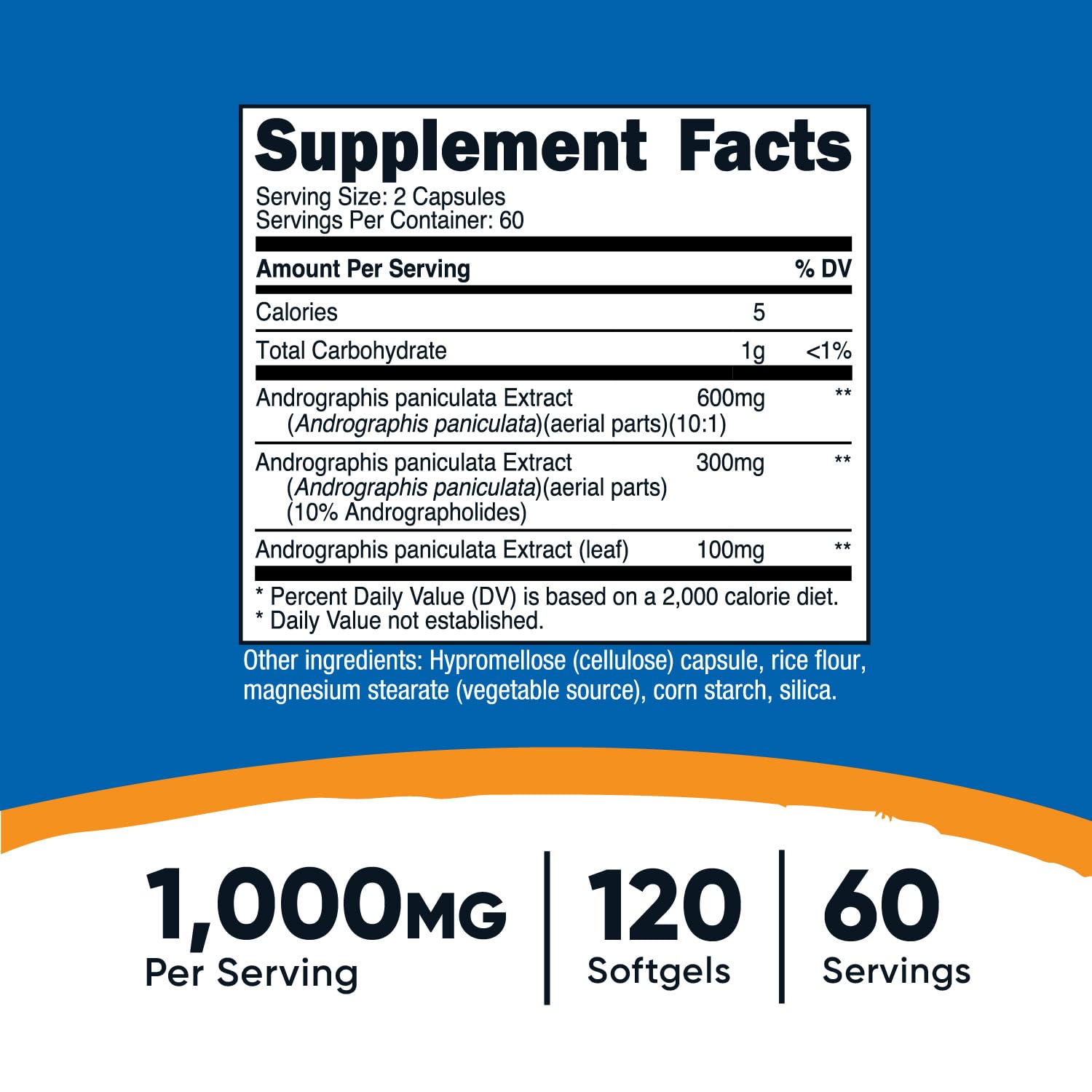 Close-up of Nutricost Andrographis Capsules bottle