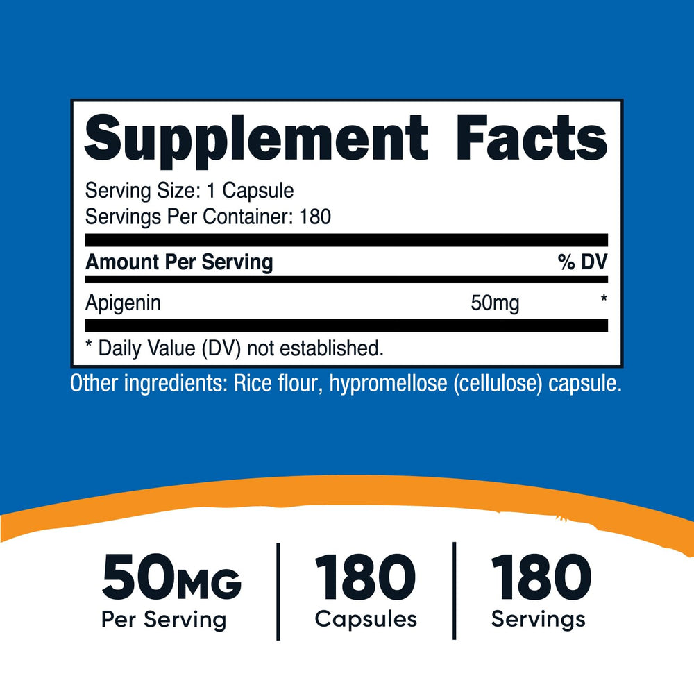 Apigenin 50mg capsules side view