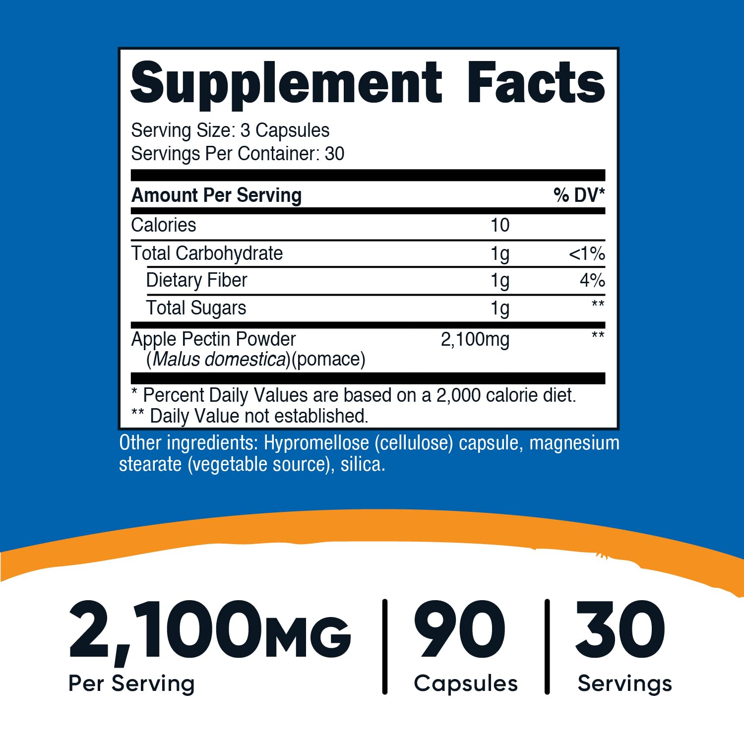 Nutrition label showing 2,100 mg per serving