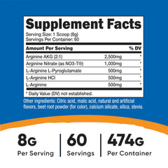 Fruit Punch flavor powder close-up for Nutricost L-Arginine Complex