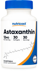 Nutricost Astaxanthin 12mg bottle – front view