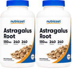 Hero image of Nutricost Astragalus Capsules bottle 550mg