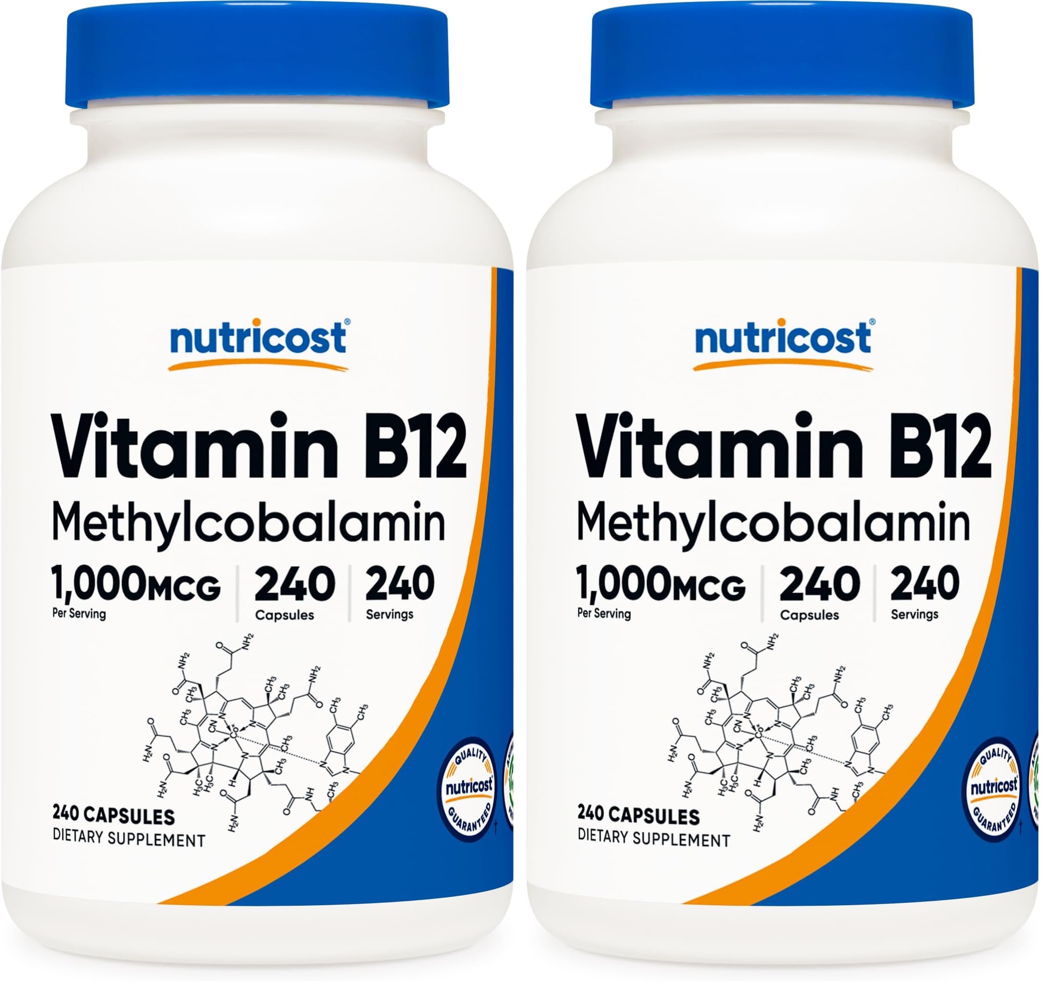 Nutricost Vitamin B12 1000mcg methylcobalamin bottle with 240 capsules