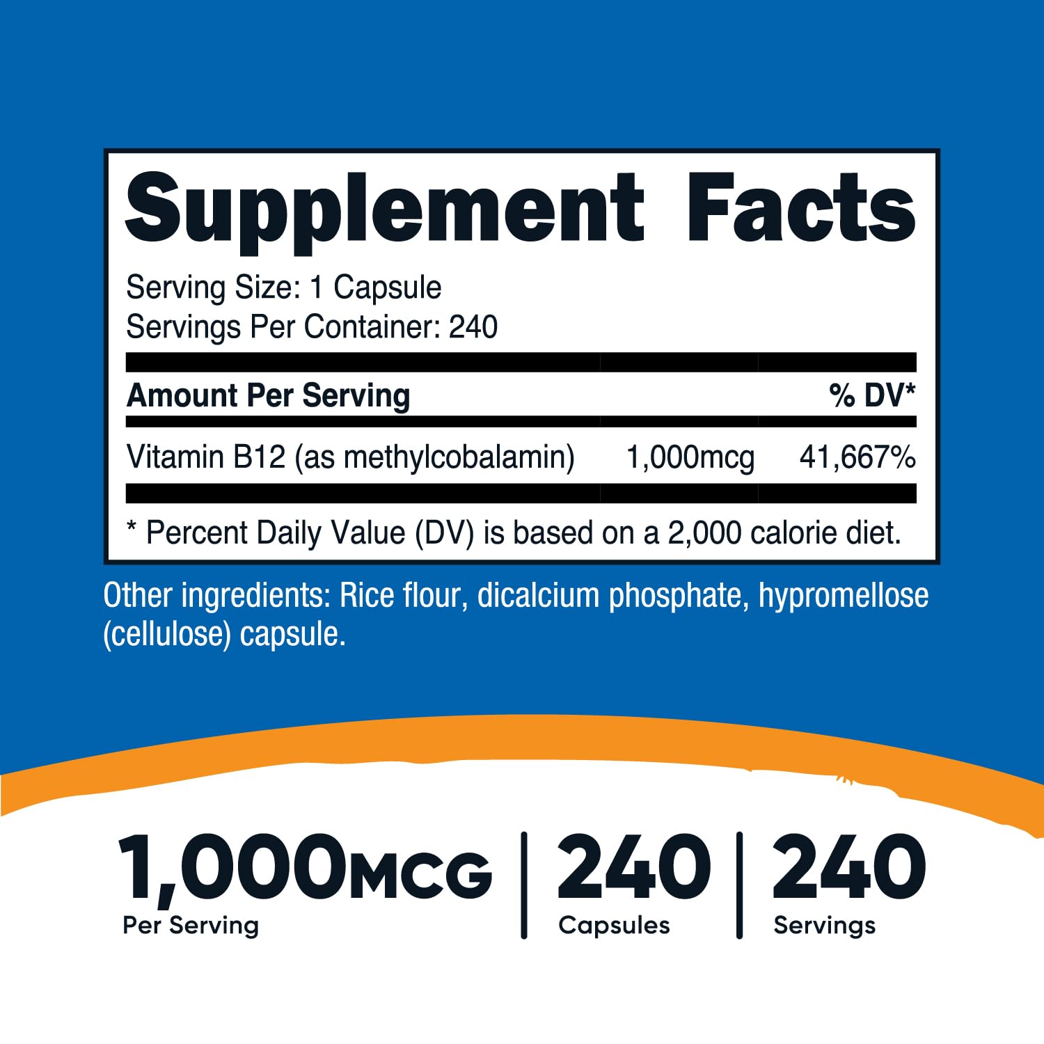 Pack of 2 Nutricost Vitamin B12 1000mcg bottles