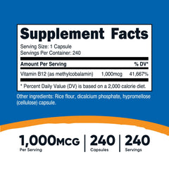 Pack of 2 Nutricost Vitamin B12 1000mcg bottles