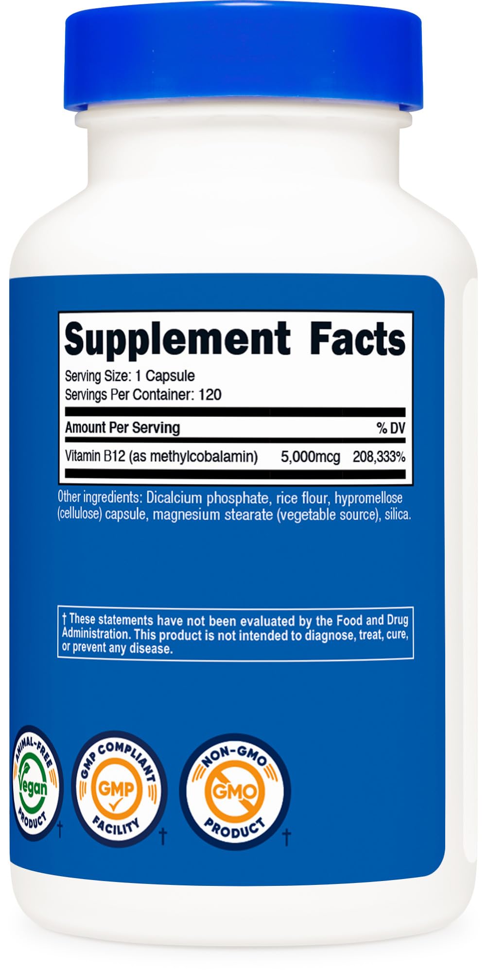Lab-tested Nutricost B12 5000mcg in GMP and FDA facility