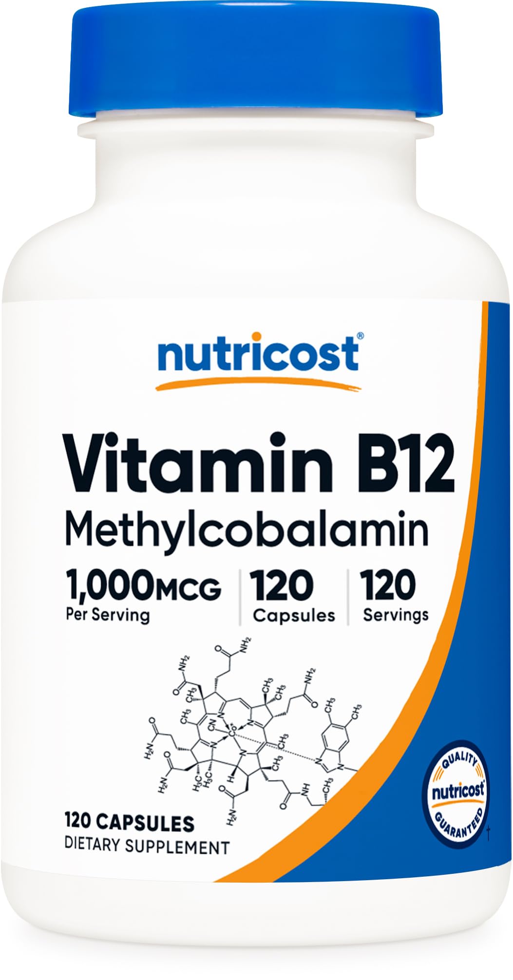 Nutricost Vitamin B12 Methylcobalamin 1000mcg bottle with 120 capsules