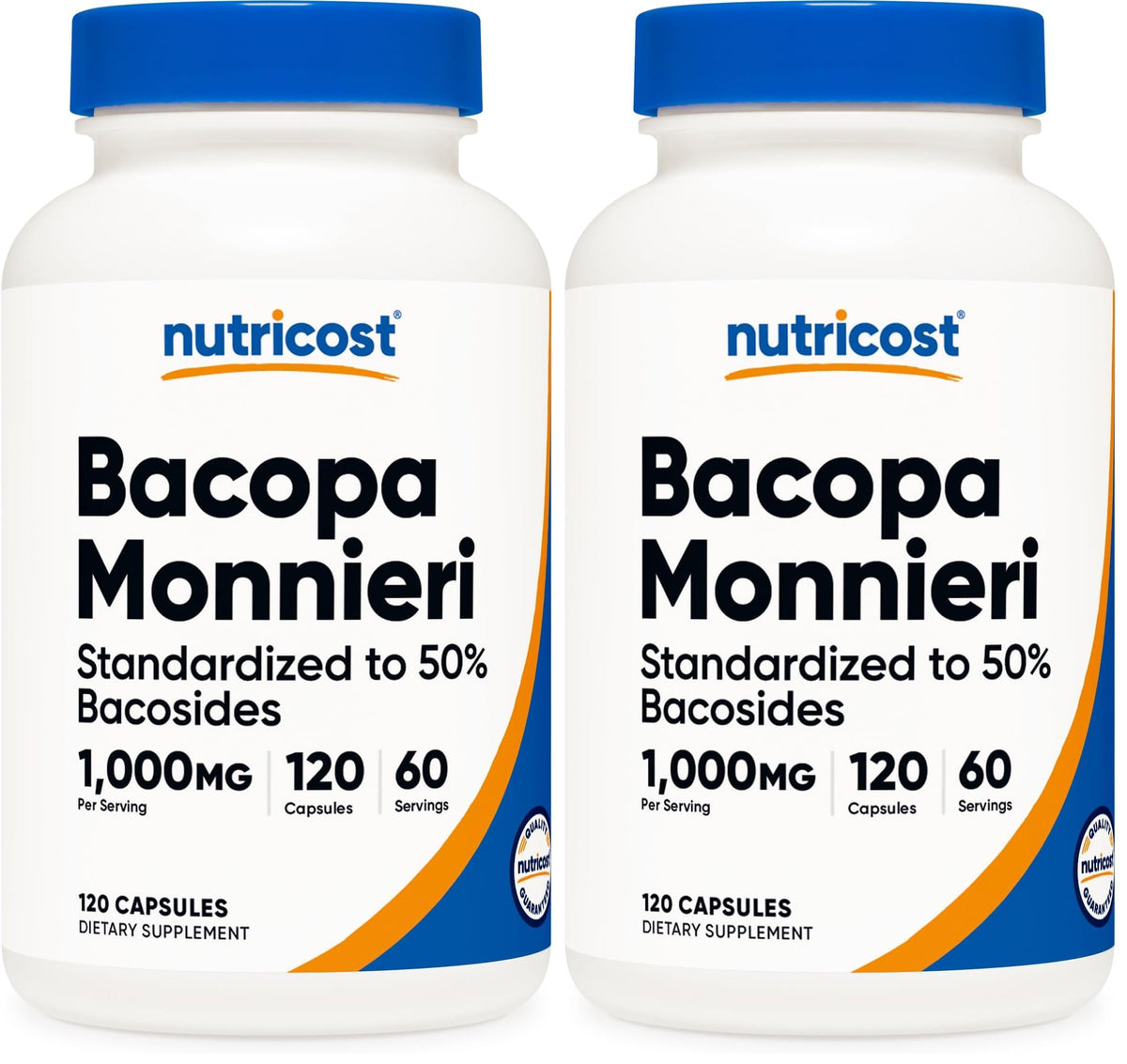Nutricost Bacopa Monnieri 1000mg bottle pack of 2 hero image