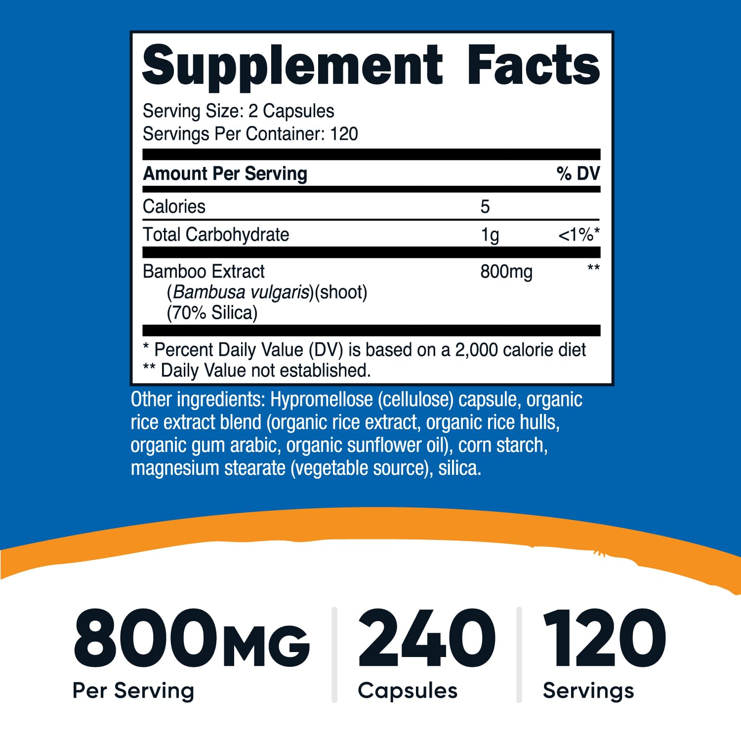 Nutricost Bamboo Extract 800 mg per Serving (two capsules)