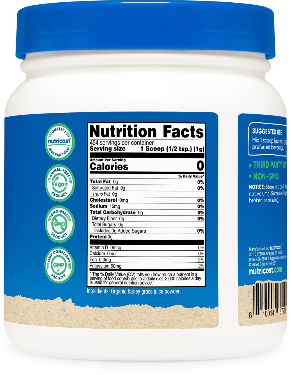 Facility badge indicating NSF Certified GMP compliant FDA registered