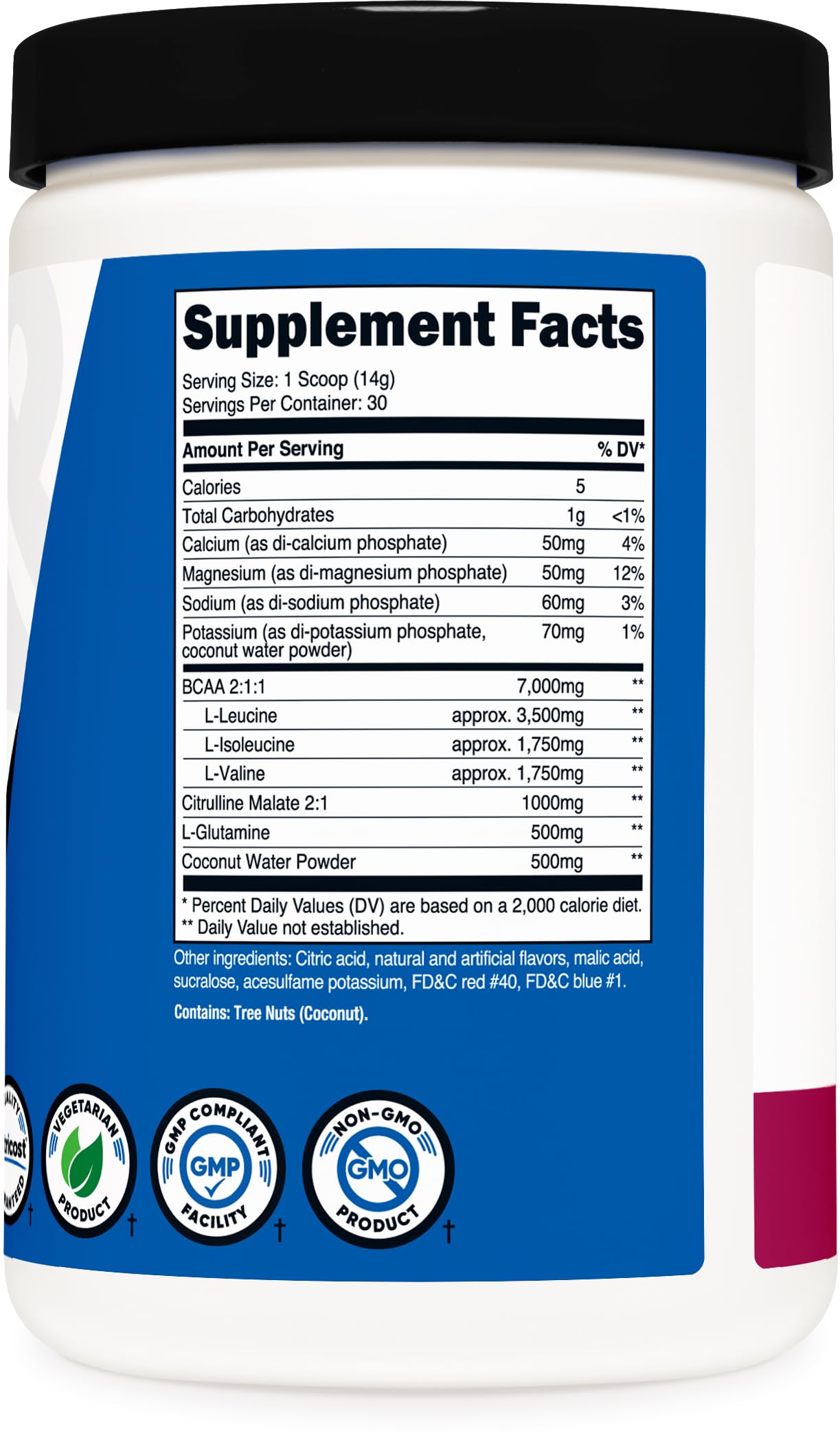 Flavor options for Nutricost BCAA Active, including Blackberry Plum