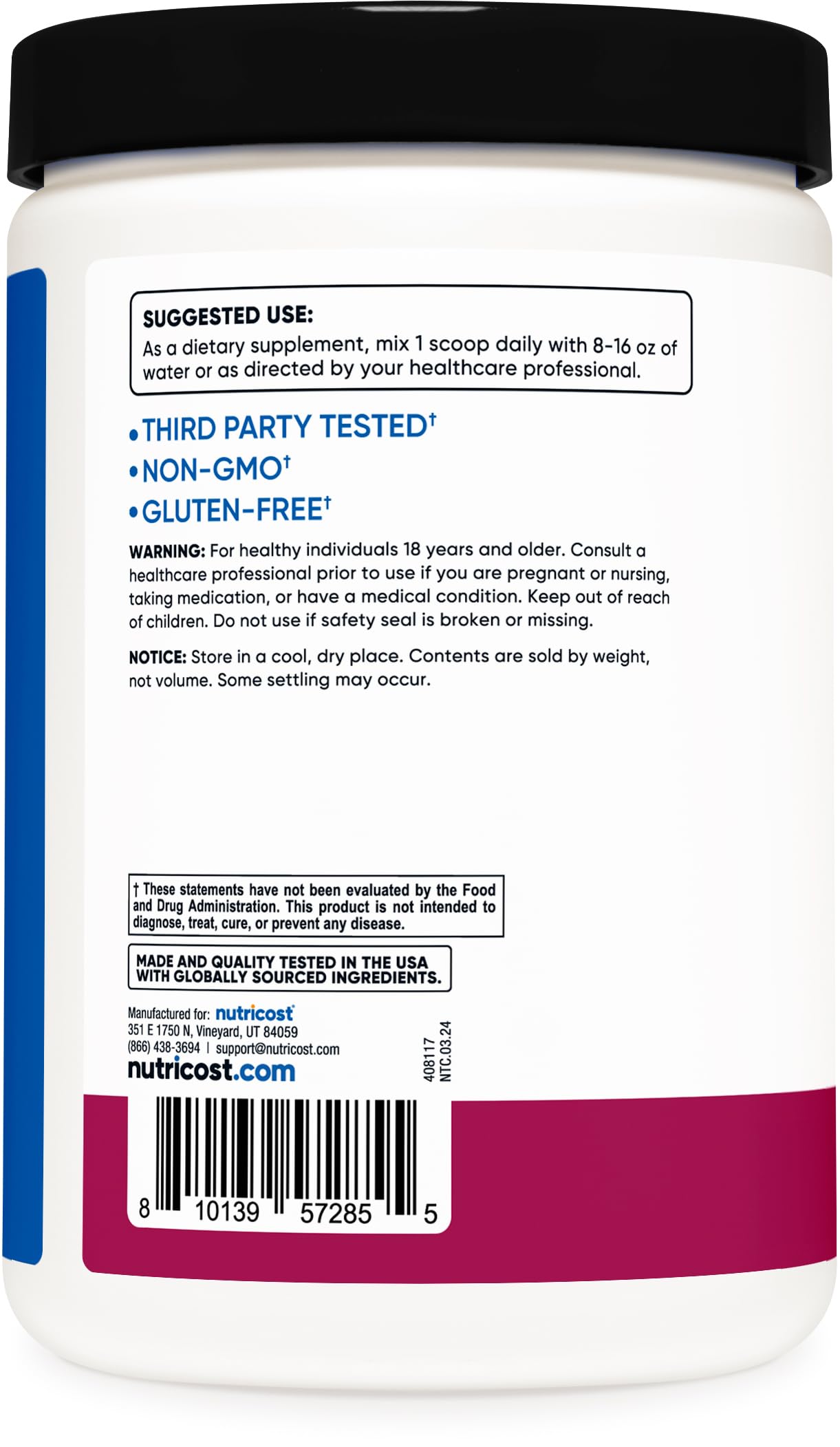 Assorted Nutricost BCAA Hydration flavors including Blackberry Plum