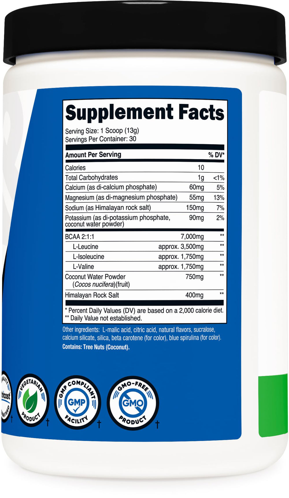 Bottle label highlighting 30 servings per bottle