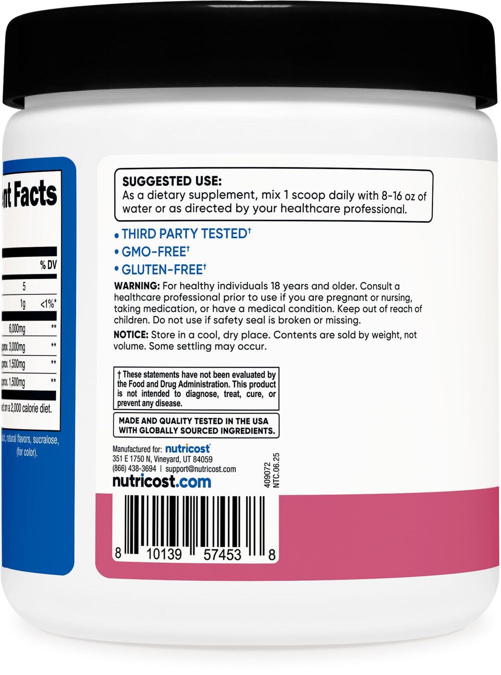 Serving scoop with Nutricost BCAA powder