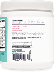 Icons showing Non-GMO, Vegetarian, Gluten Free and third-party tested