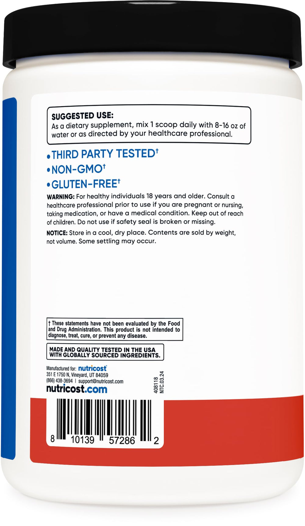 Flavor options for Nutricost BCAA + Hydration Powder Tropical Punch