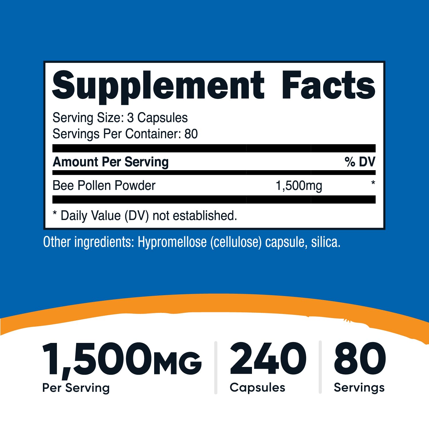 Nutricost Bee Pollen bottle label close-up