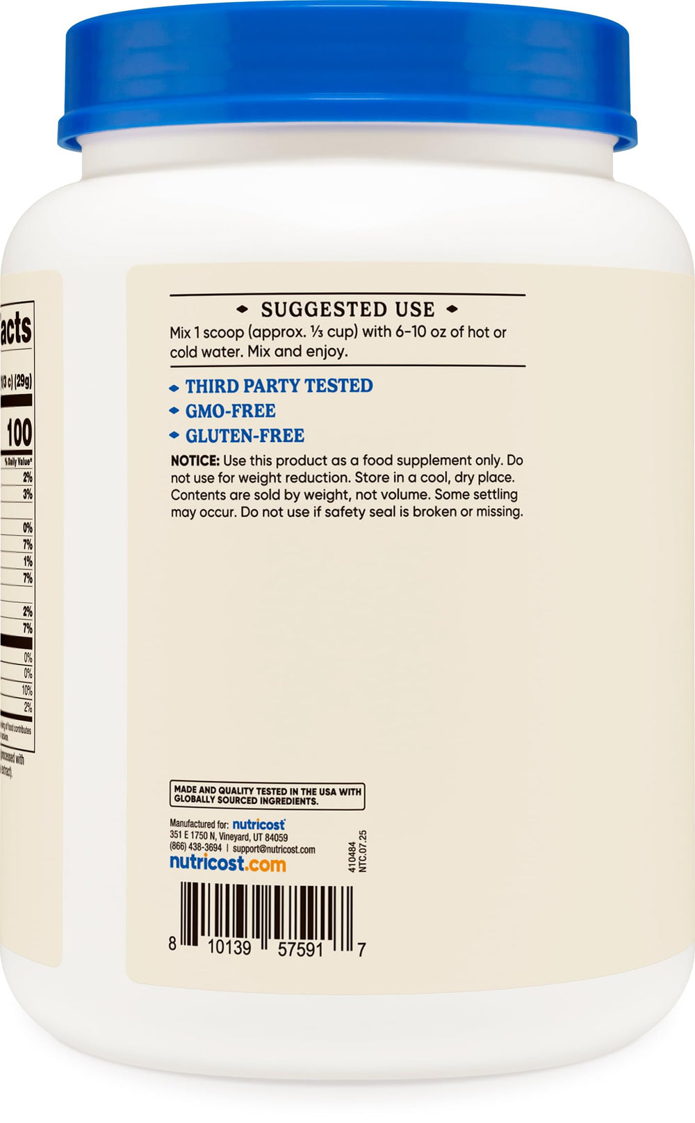 Nutricost beef protein isolate powder chocolate shake serving demonstrates versatile mixing.