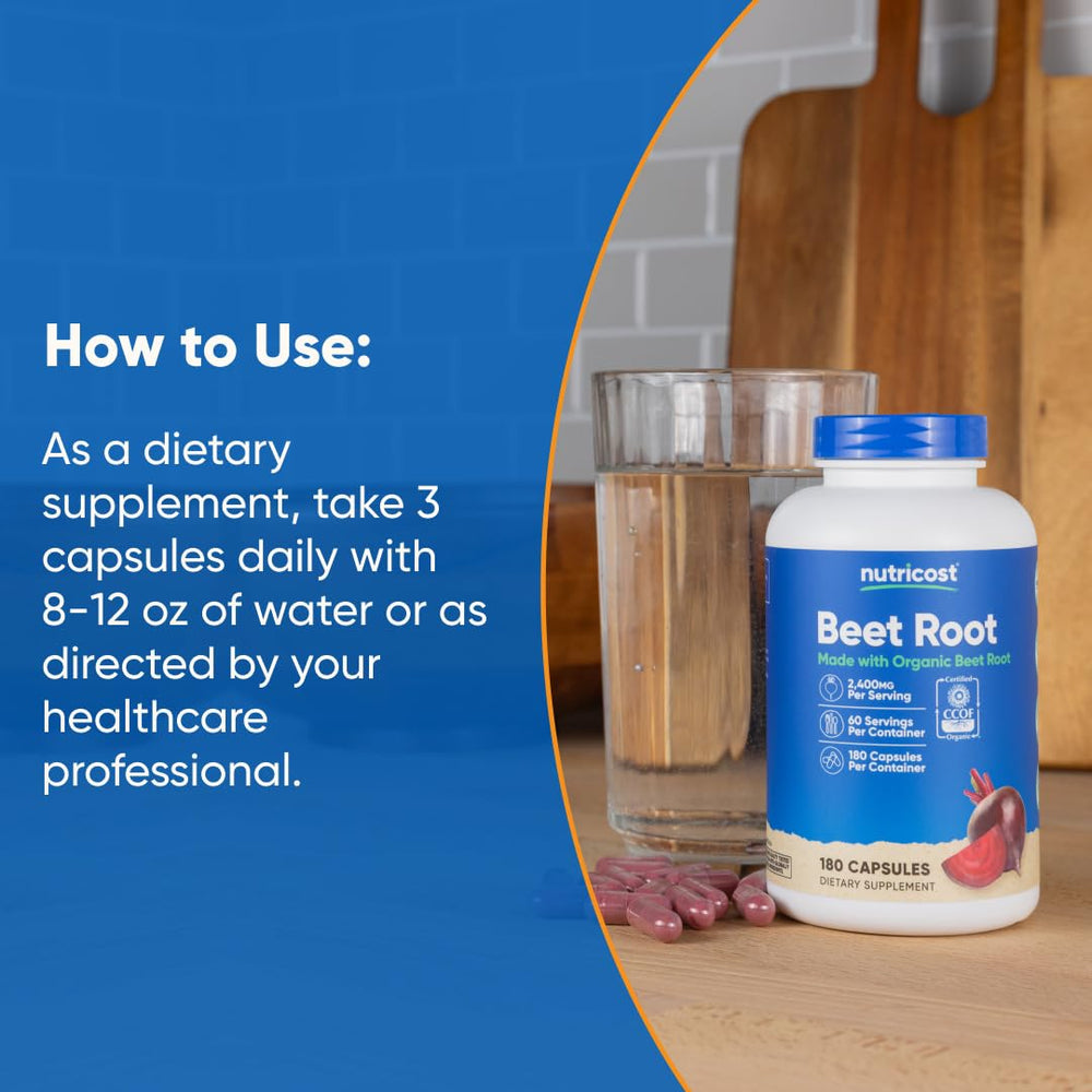 Product packaging and branding for Nutricost Beet Root 2400mg