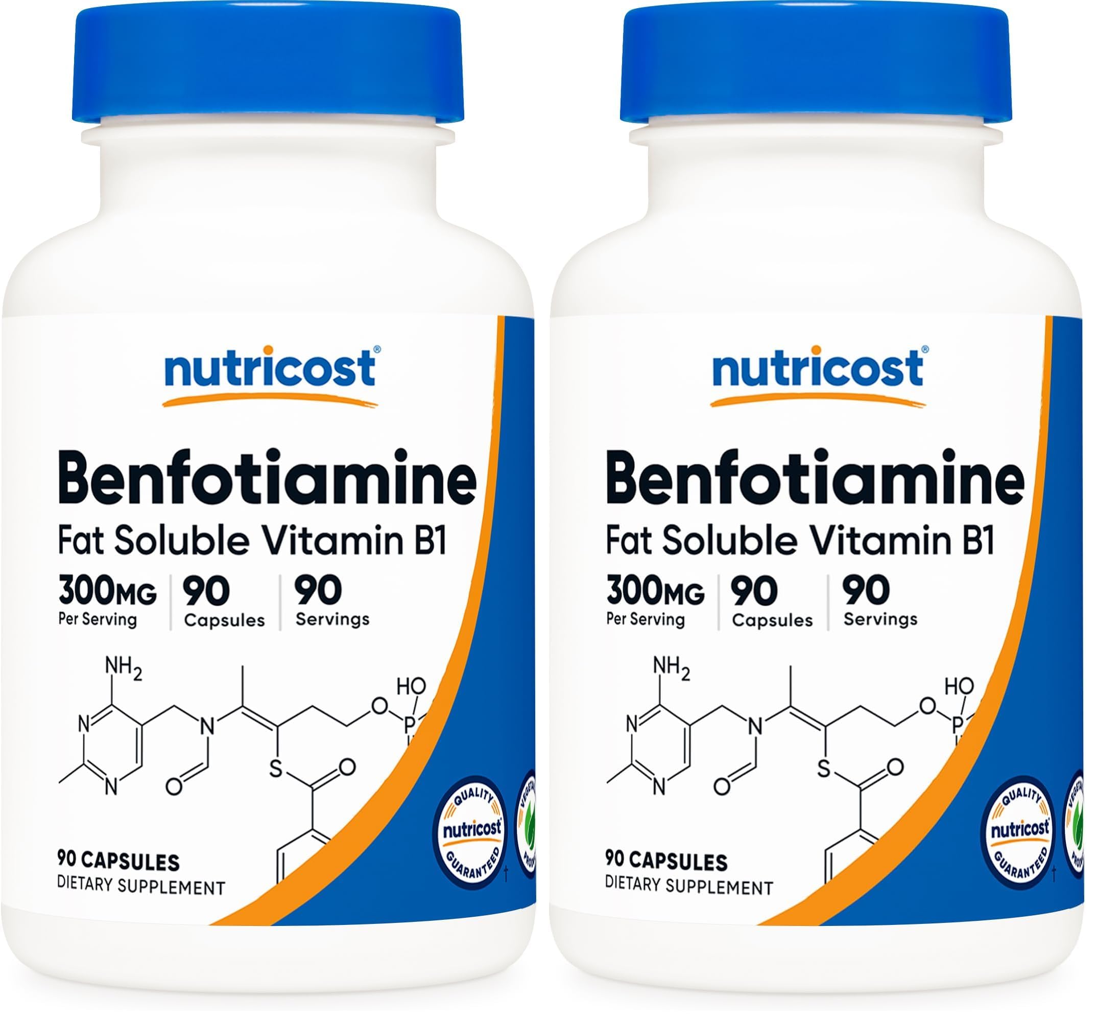 Nutricost Benfotiamine 300mg bottle front view