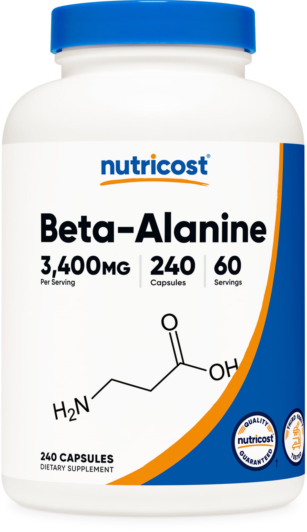 Nutricost Beta-Alanine bottle showing 240 capsules