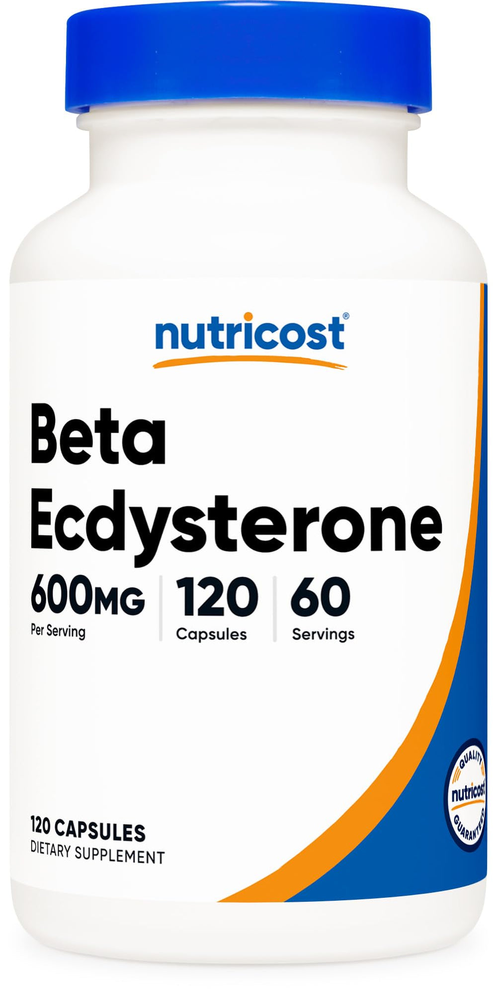 Nutricost Beta Ecdysterone 600mg per serving bottle with 120 capsules, vegan