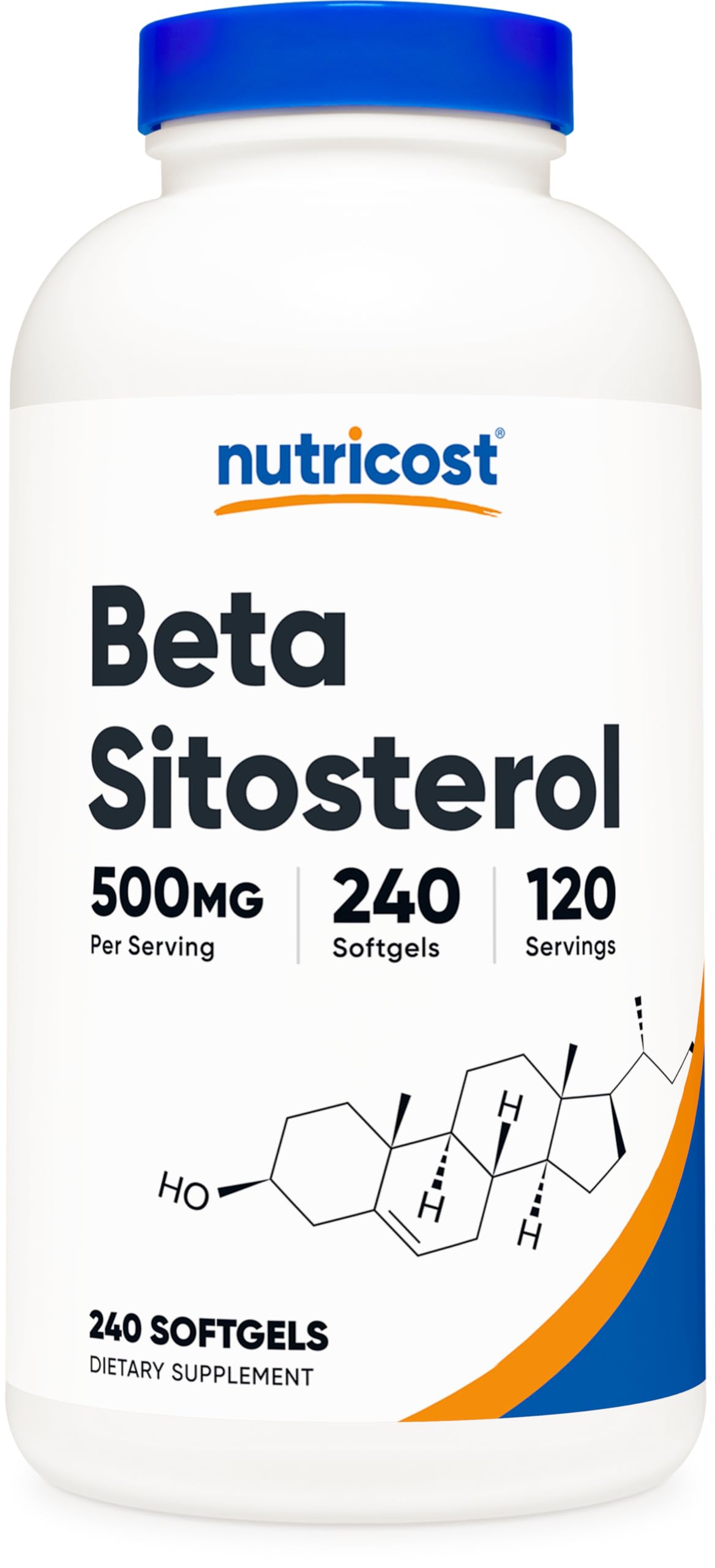 Nutricost Beta Sitosterol 500mg softgels bottle - front view