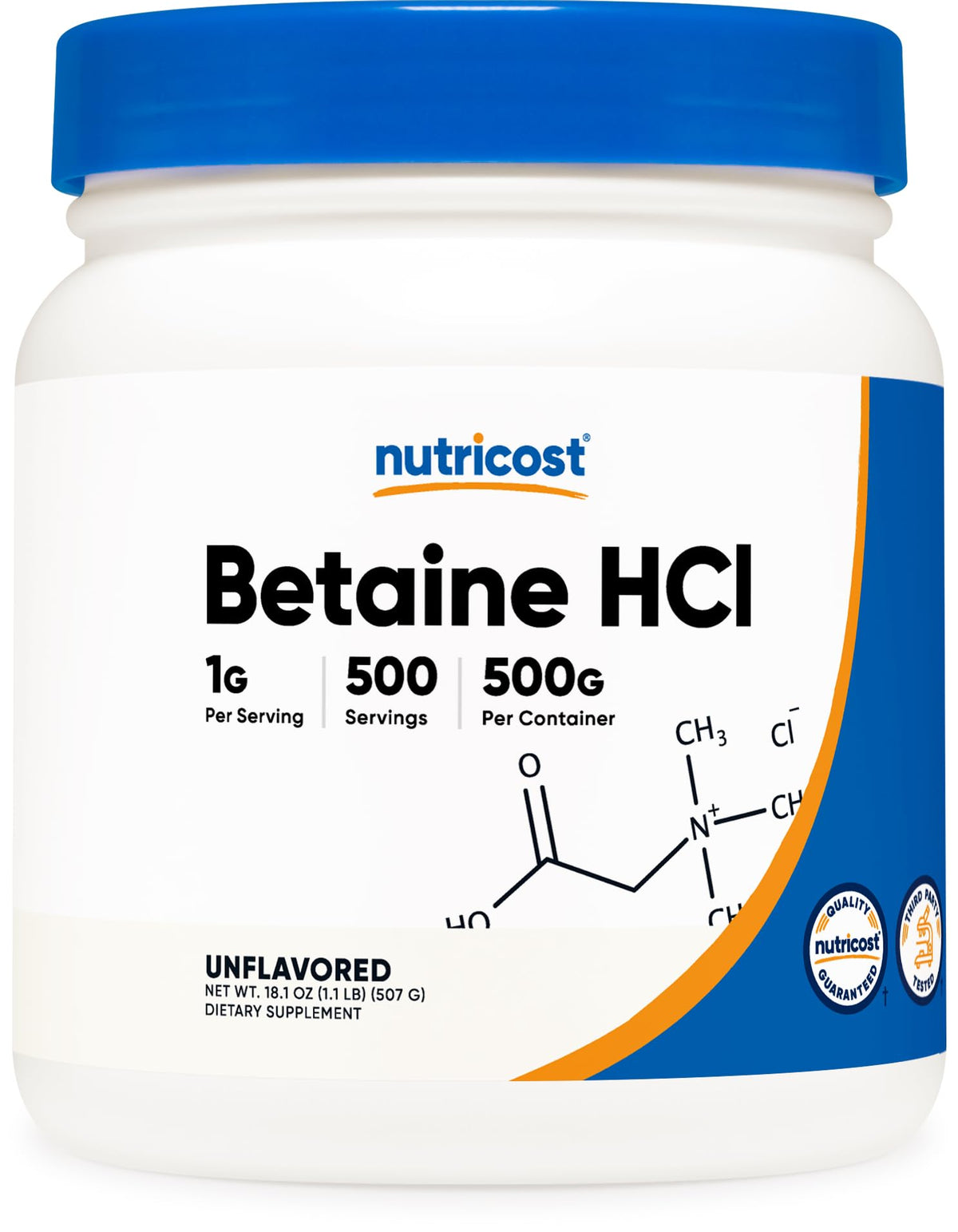 Nutricost Betaine HCl Powder 500g – front view