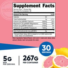 Serving scoop of Nutricost BHB Salts Drink Mix in Strawberry Lemonade flavor